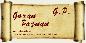 Goran Poznan vizit kartica